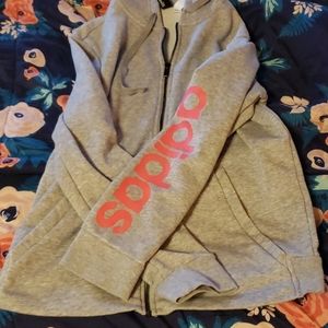 Grey Adidas zip up hoodie